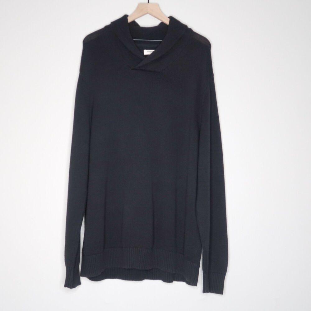 Goodthreads Mens Shawl Sweater Size XXL‎ Gray Cotton Preppy Classic Academia